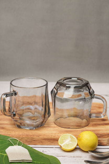 Midnight Hex Glass Mug Set of 6 (280ml)