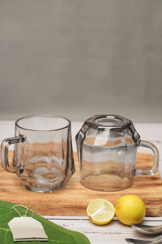 Midnight Hex Glass Mug Set of 6 (280ml)