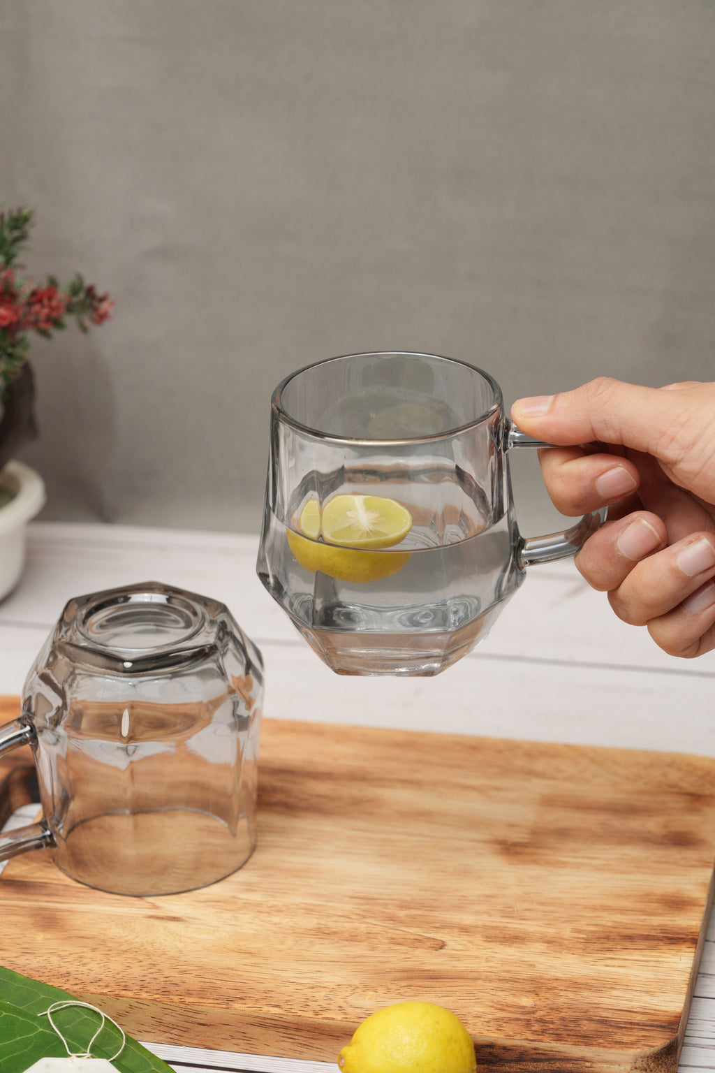 Midnight Hex Glass Mug Set of 6 (280ml)