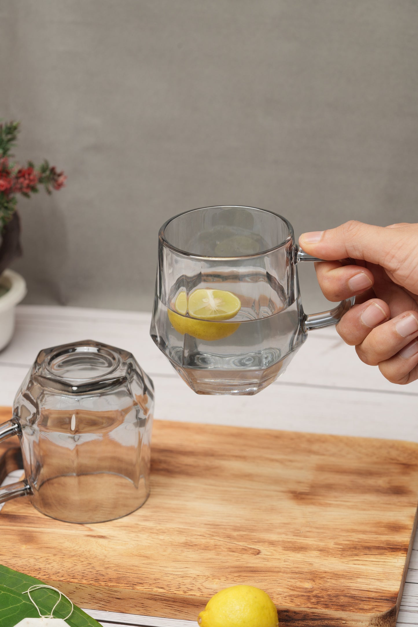 Midnight Hex Glass Mug Set of 6 (280ml)