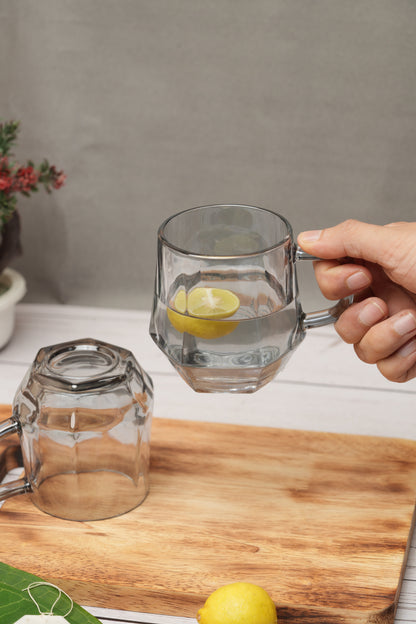 Midnight Hex Glass Mug Set of 6 (280ml)