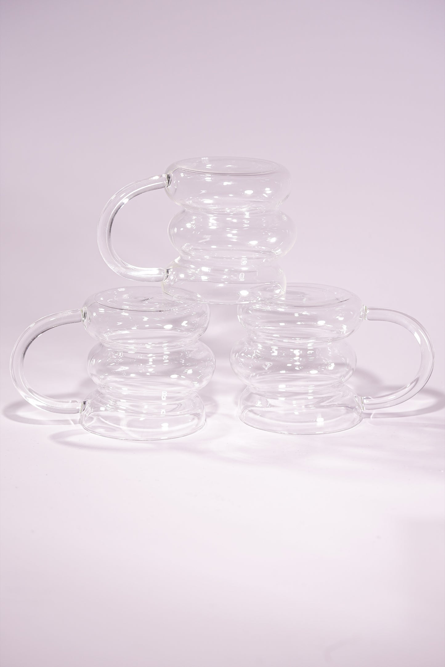 Ripple Stack Borosilicate Glass Mug Set of 4 (350ml)