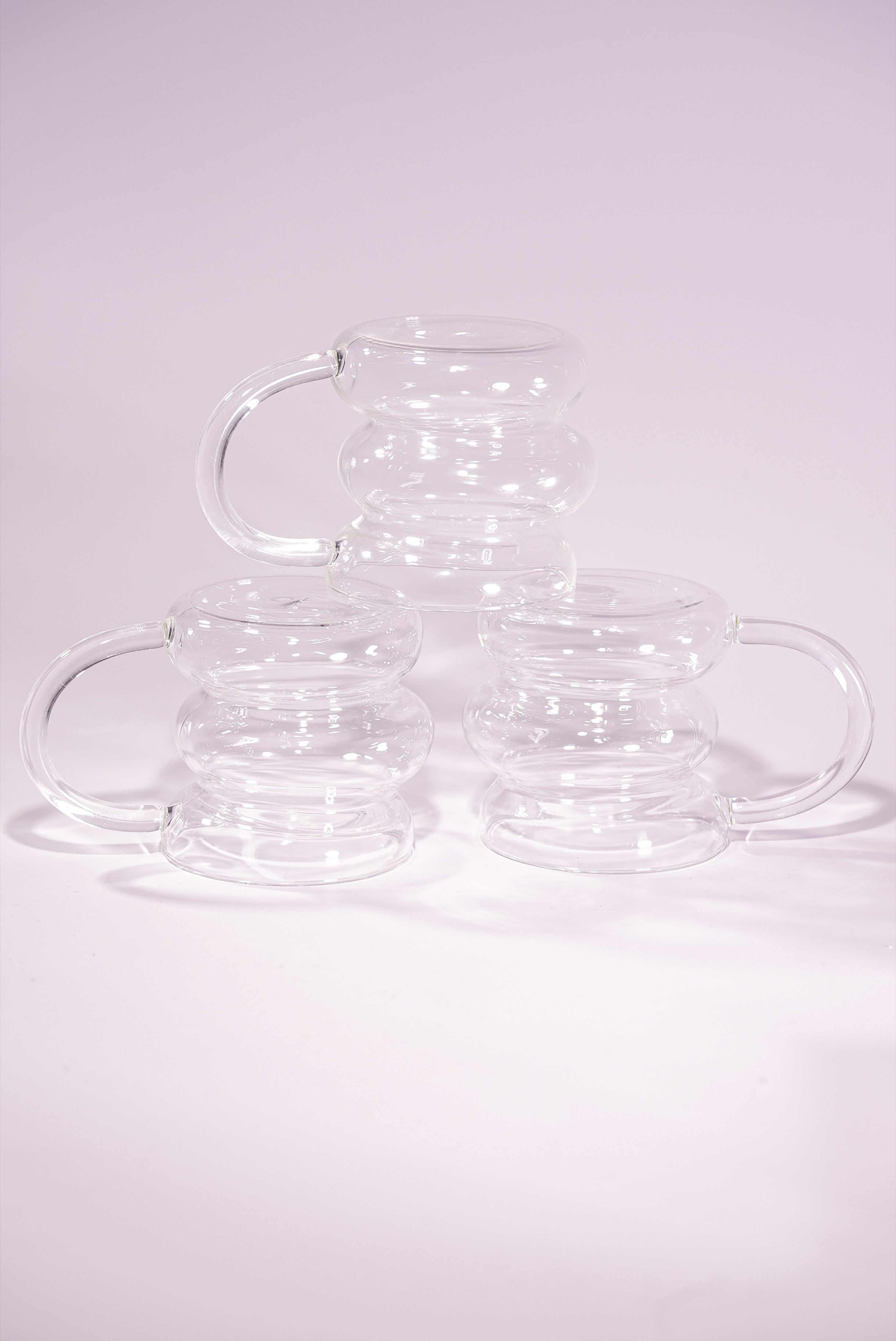 Ripple Stack Borosilicate Glass Mug Set of 4 (350ml)