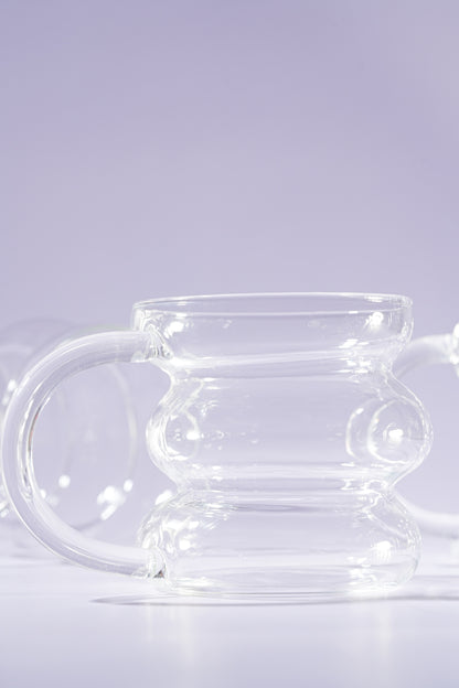Ripple Stack Borosilicate Glass Mug Set of 4 (350ml)