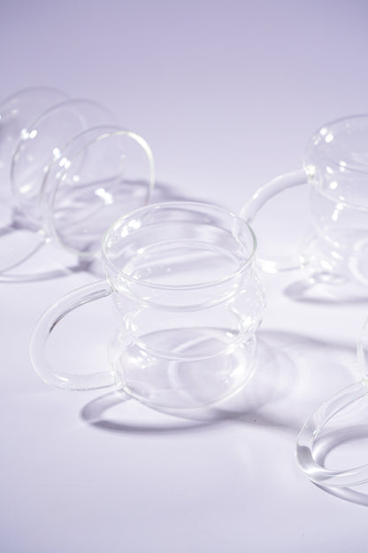 Ripple Stack Borosilicate Glass Mug Set of 4 (350ml)