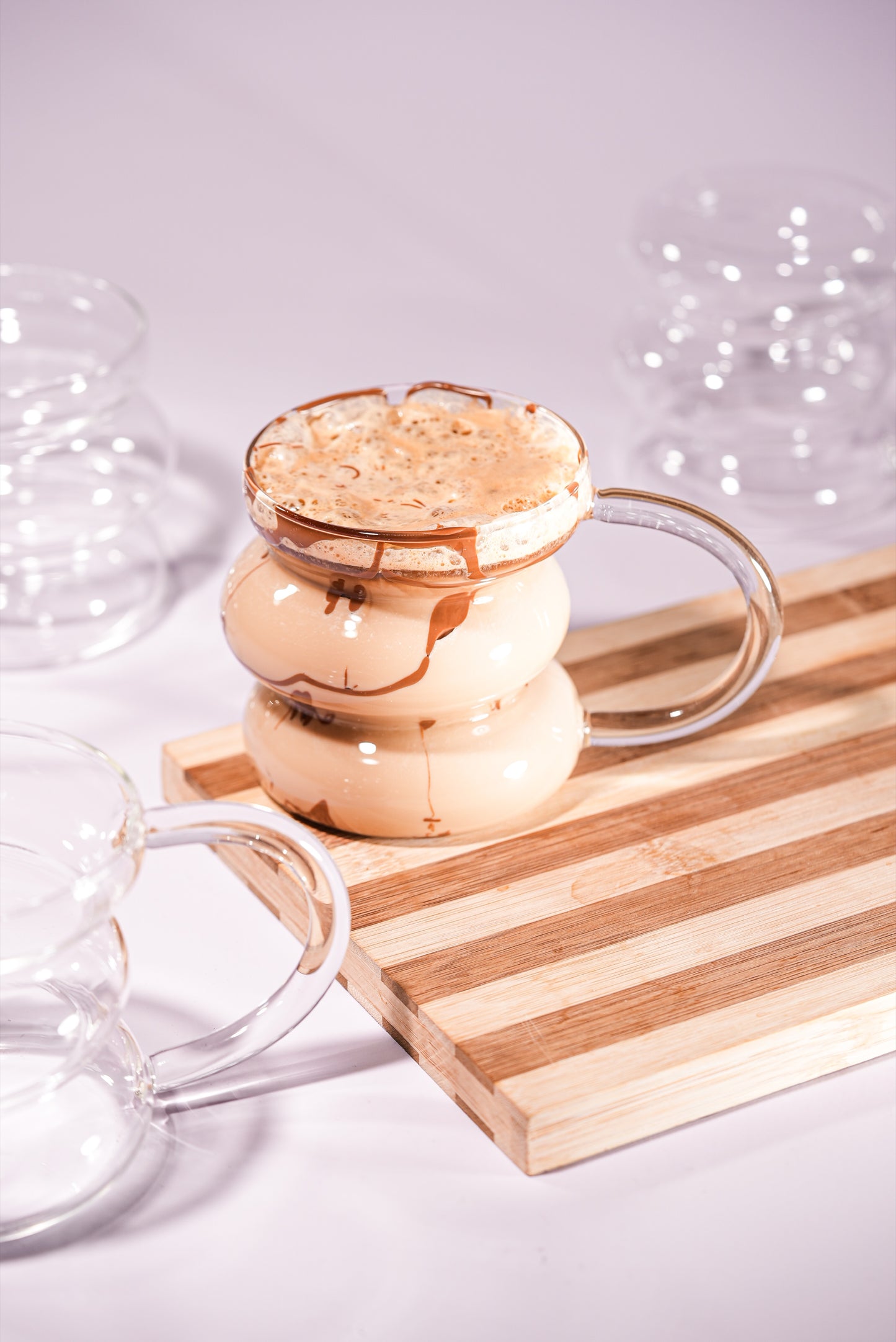 Ripple Stack Borosilicate Glass Mug Set of 4 (350ml)