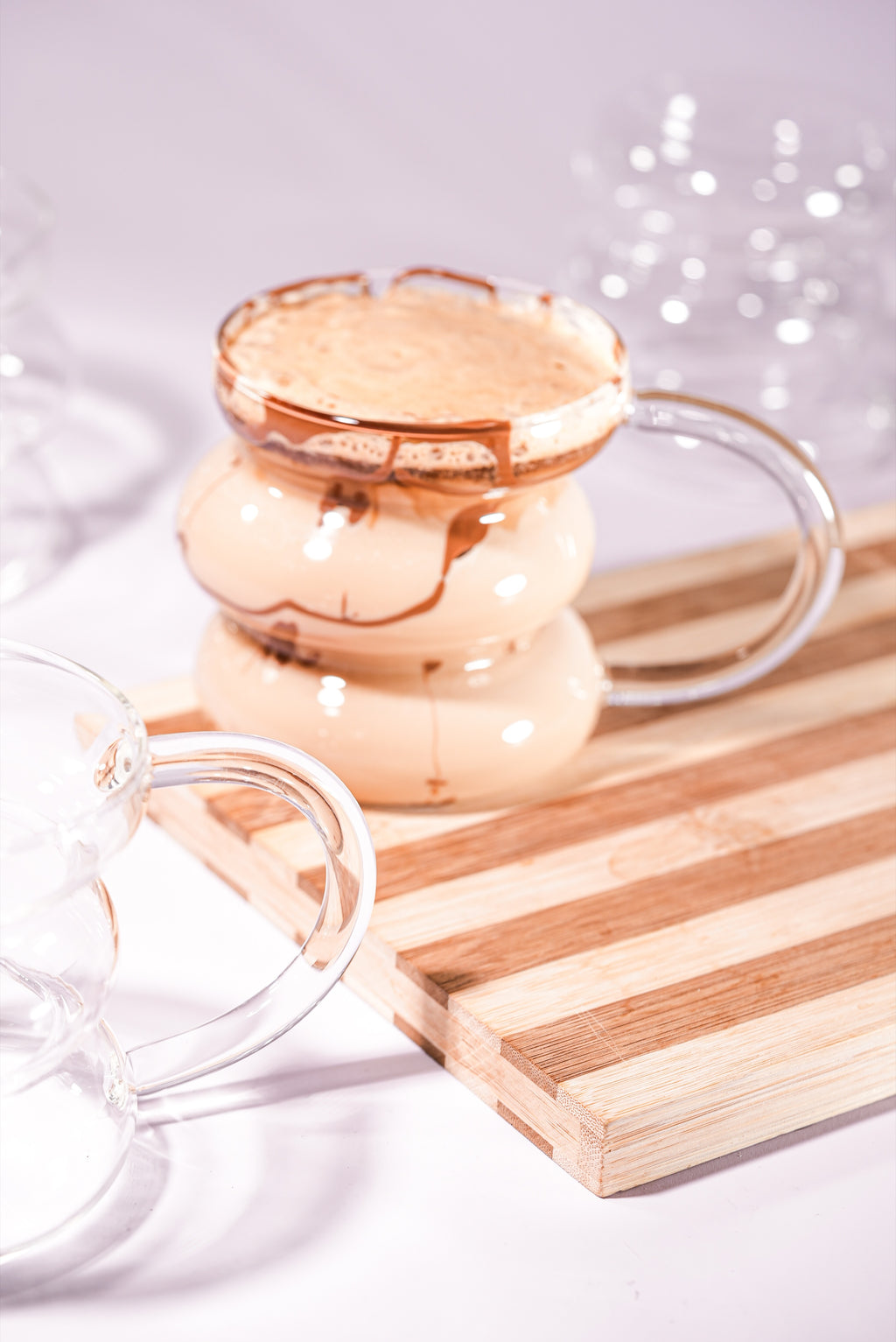 Ripple Stack Borosilicate Glass Mug Set of 4 (350ml)