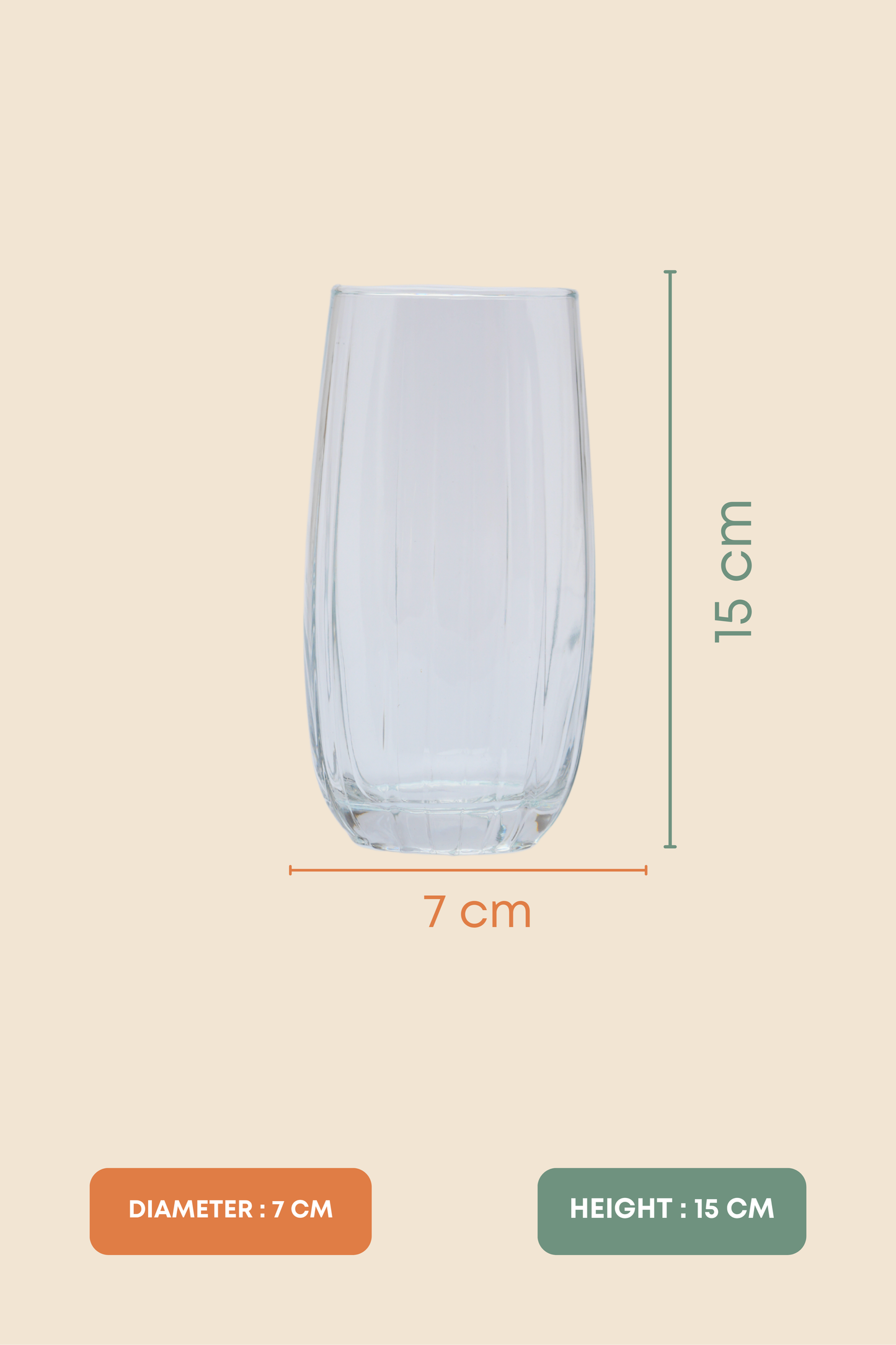 Ribbed Highball Glass Set of 6 (510ml)