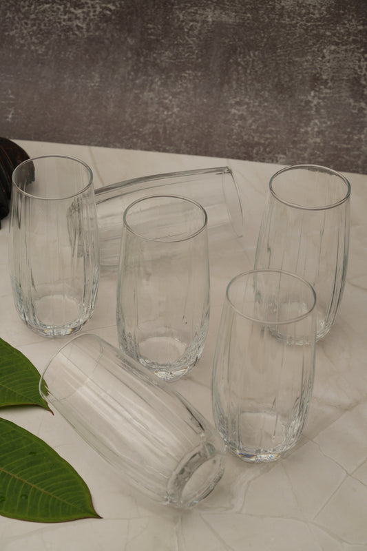 Ribbed Highball Glass Set of 6 (510ml)