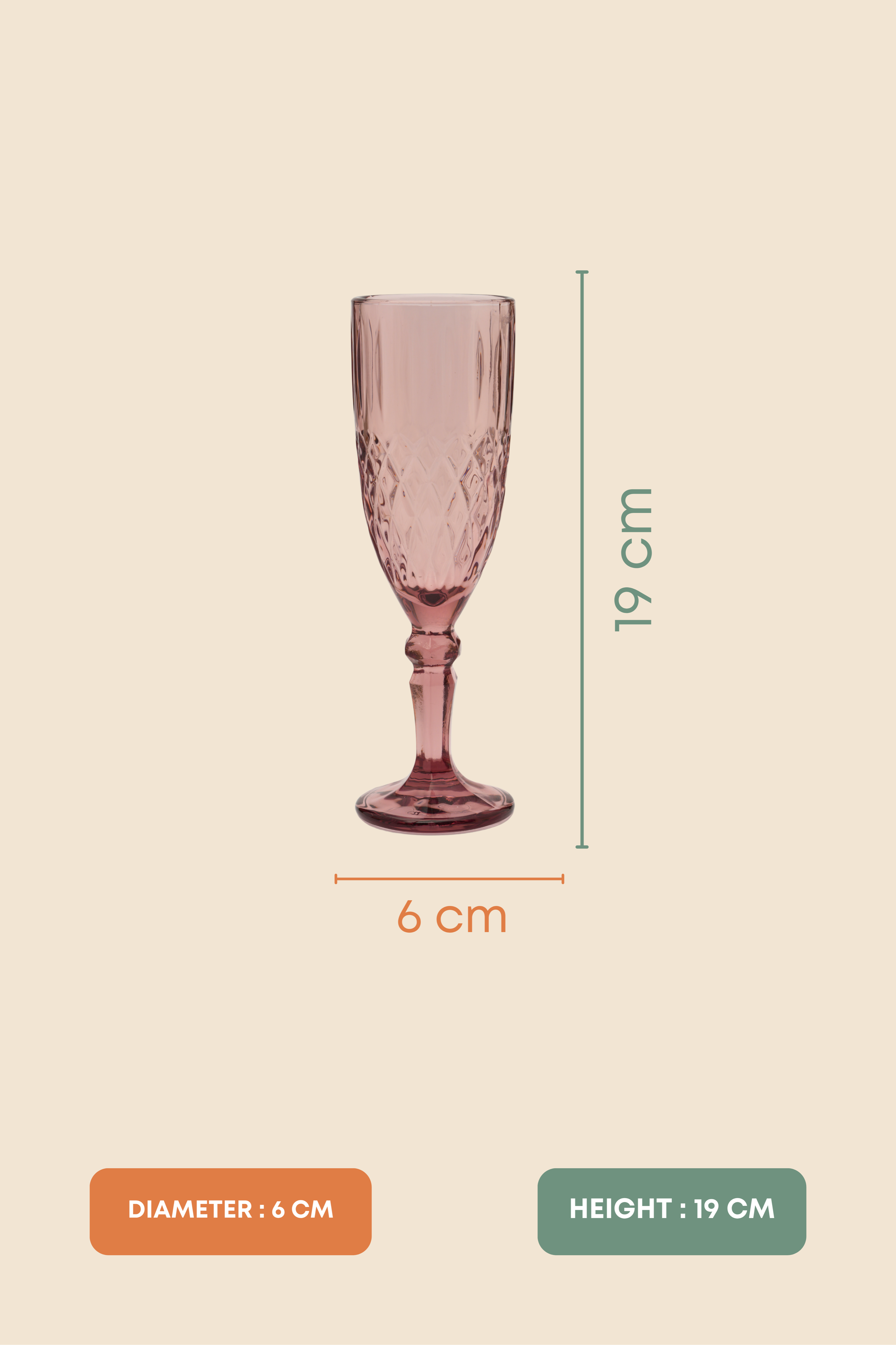Rosé Royale Goblet Wine Glass Set of 6 (165ml)