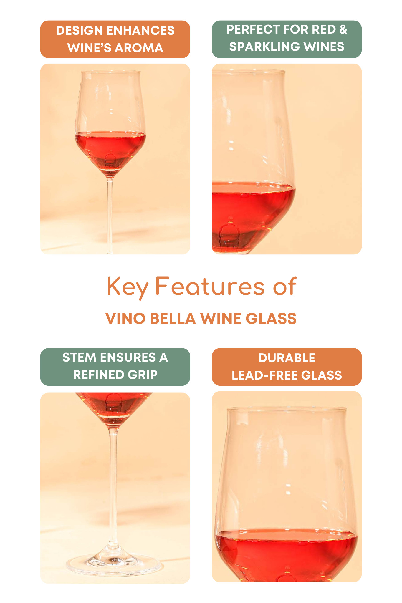 Vino Bella Cocktail Glass Set of 6 (650ml)