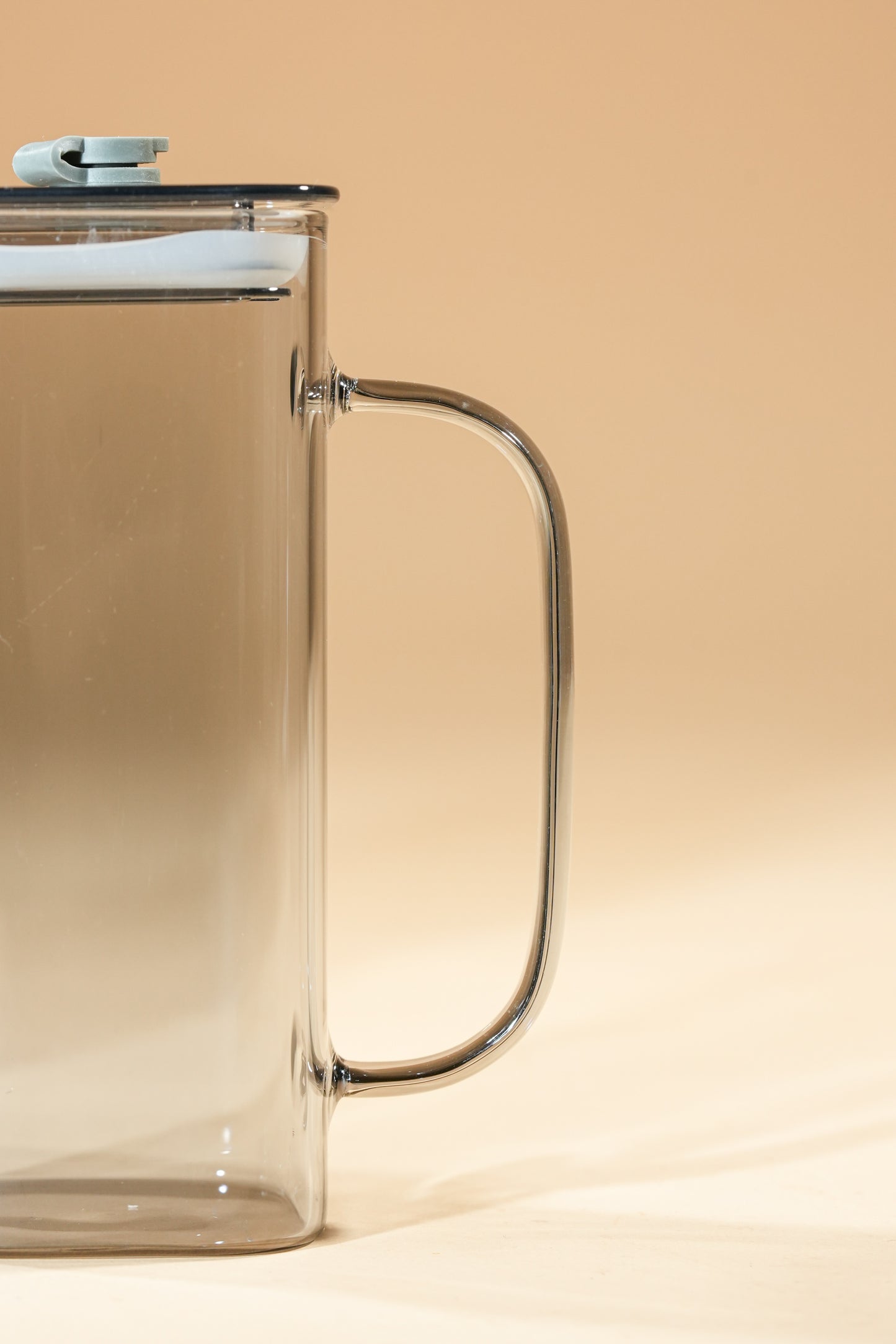 Smoke Cube Glass Tumbler with Glass Lid & Glass Straw Set of 2 (380ml)