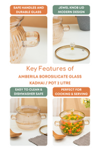 Amberila Borosilicate Glass Kadhai / Pot (2 Litre)
