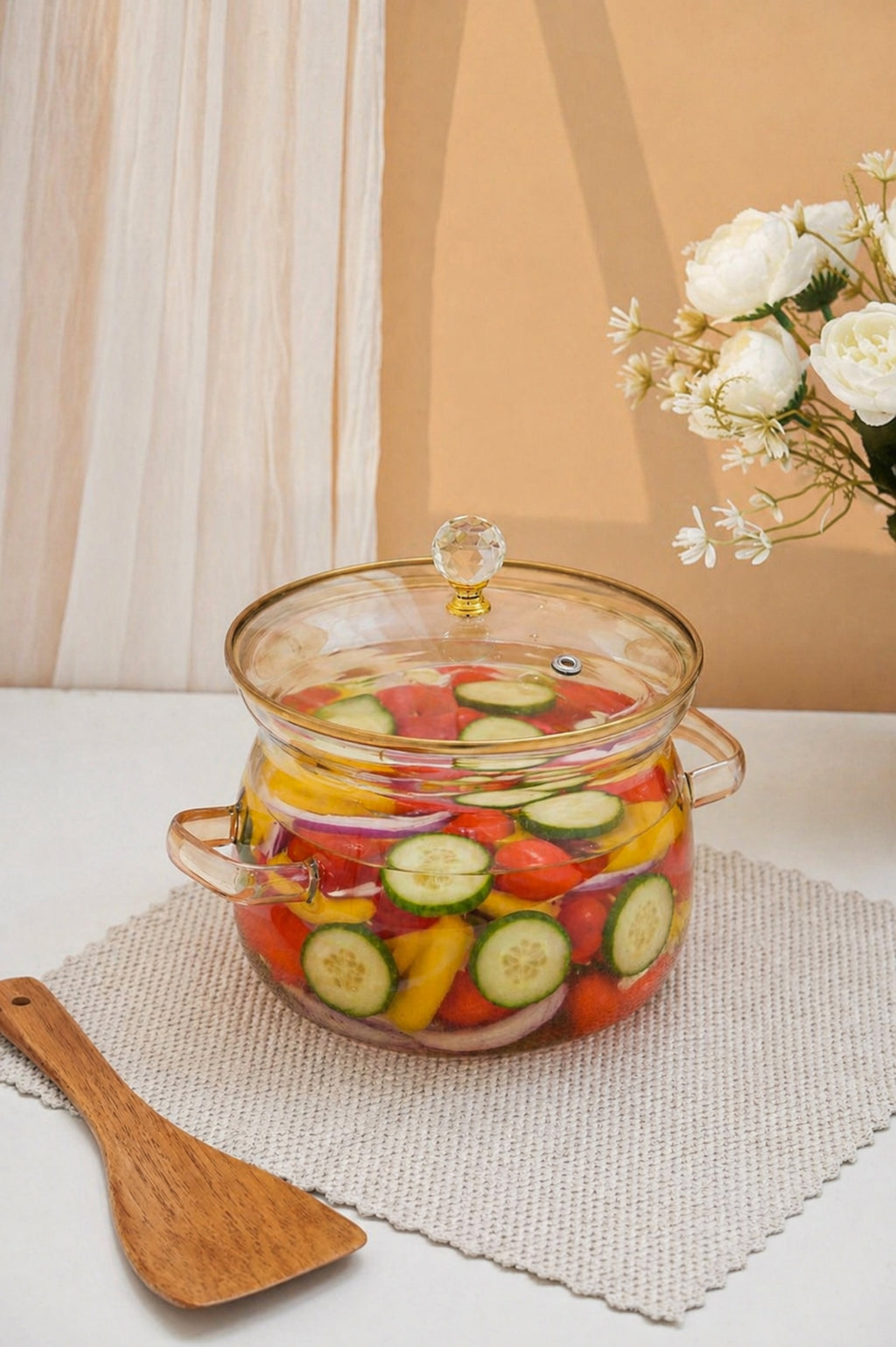 Ambero Borosilicate Glass Kadhai / Pot (2 Litre)