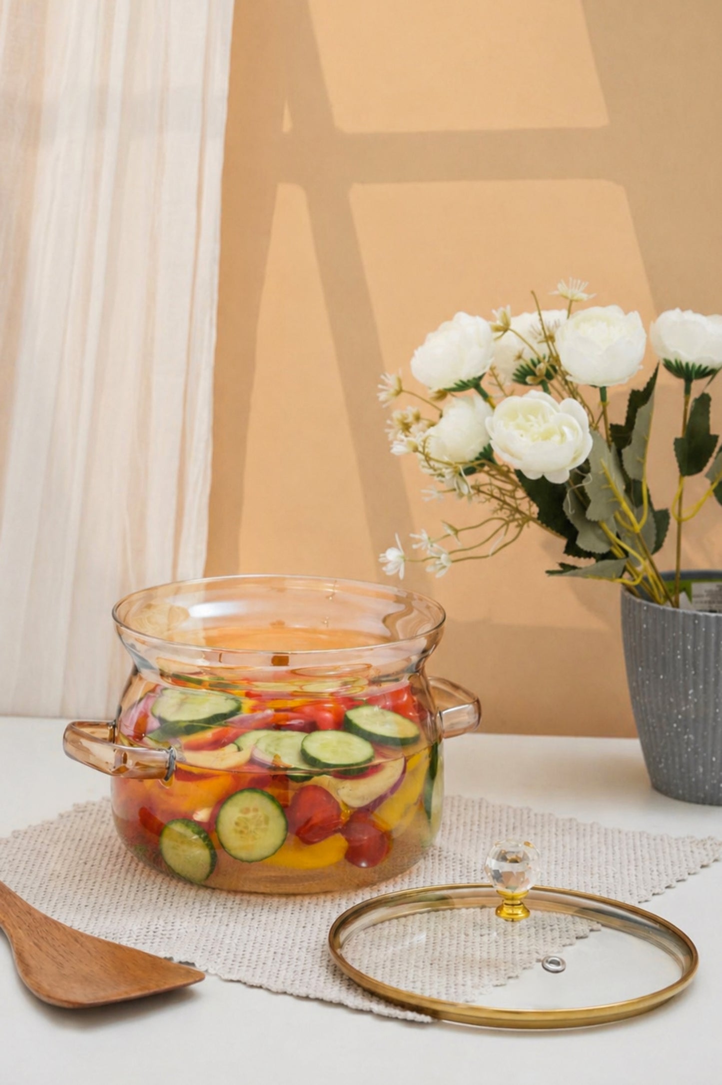 Ambero Borosilicate Glass Kadhai / Pot (2 Litre)