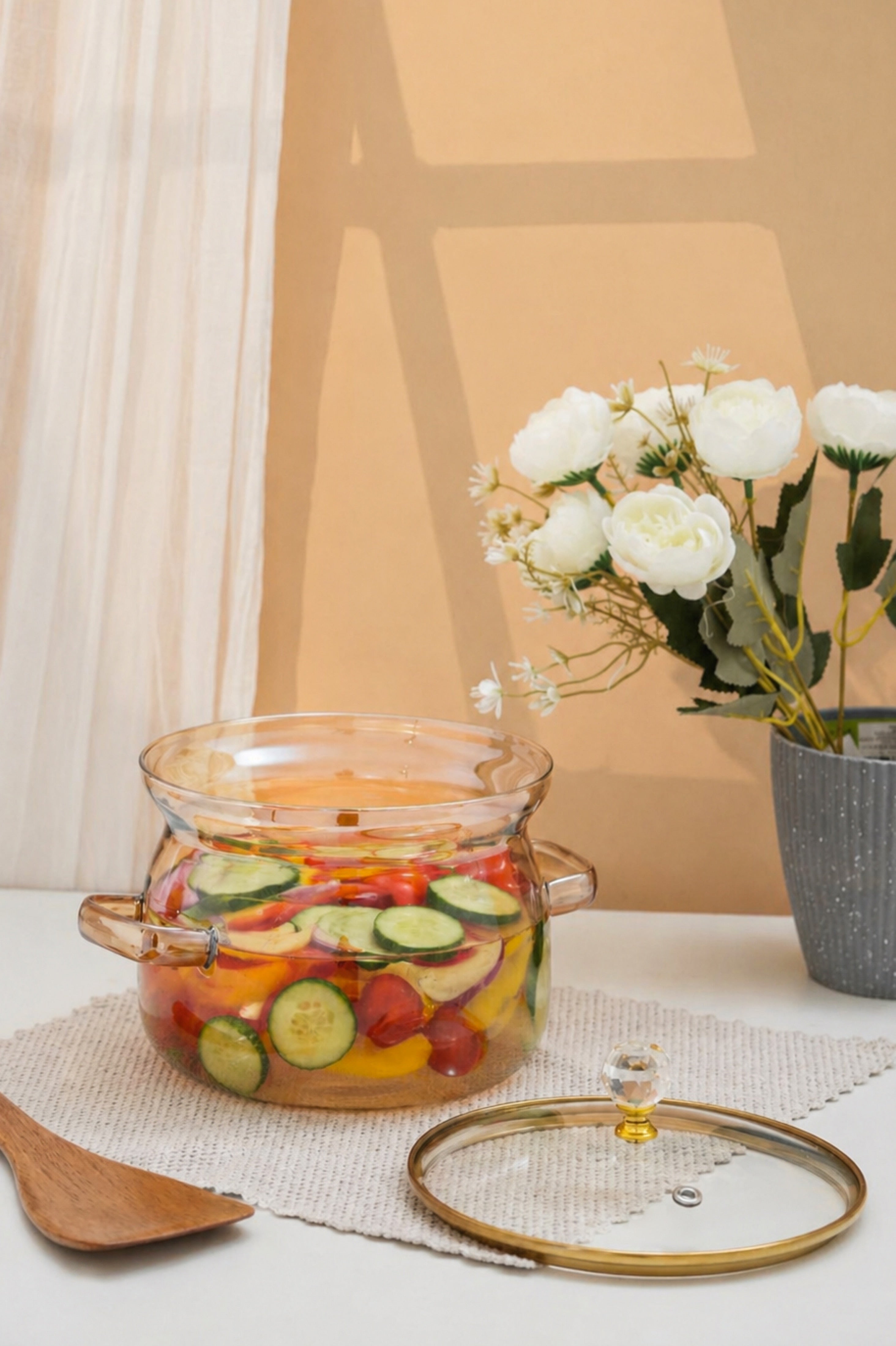 Ambero Borosilicate Glass Kadhai / Pot (2 Litre)