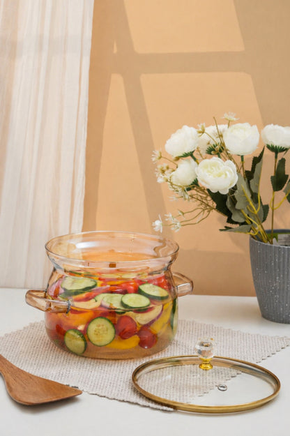 Ambero Borosilicate Glass Kadhai / Pot (2 Litre)