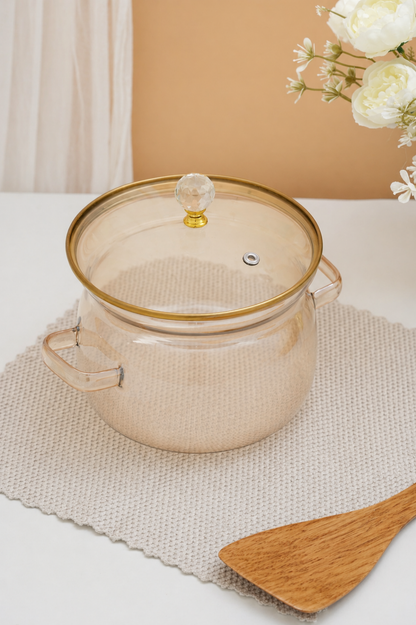 Ambero Borosilicate Glass Kadhai / Pot (2 Litre)