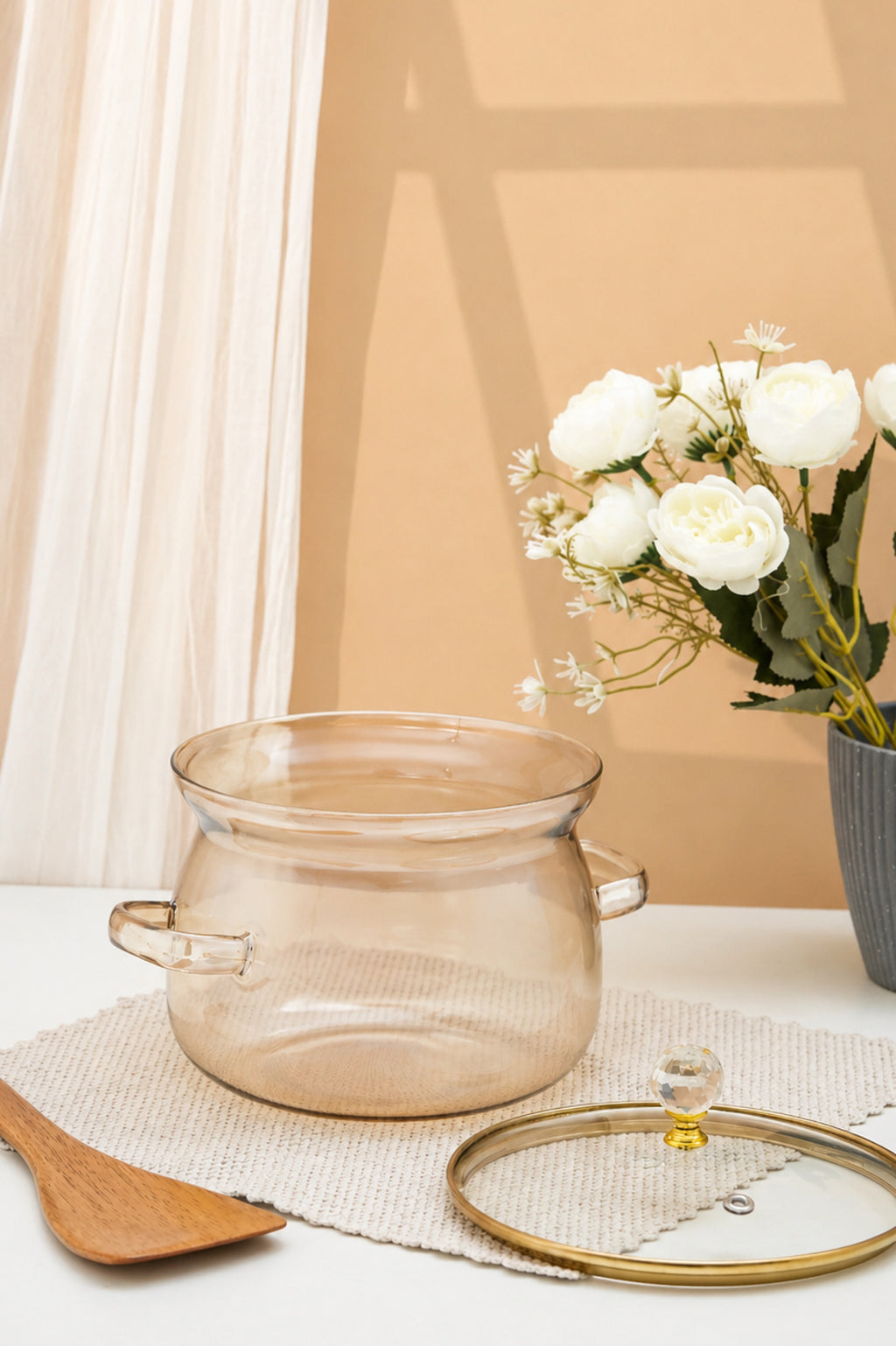 Ambero Borosilicate Glass Kadhai / Pot (2 Litre)