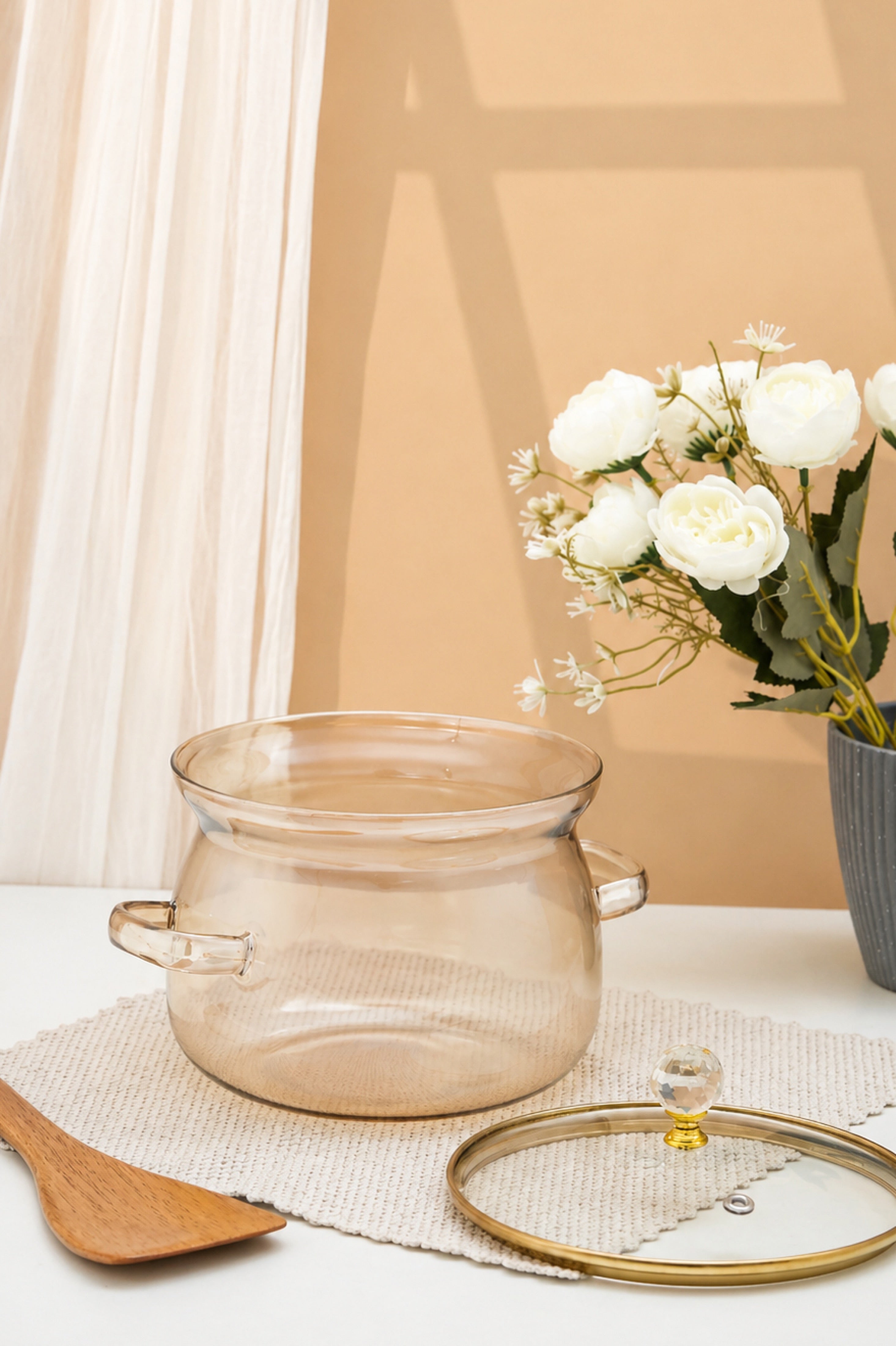 Ambero Borosilicate Glass Kadhai / Pot (2 Litre)