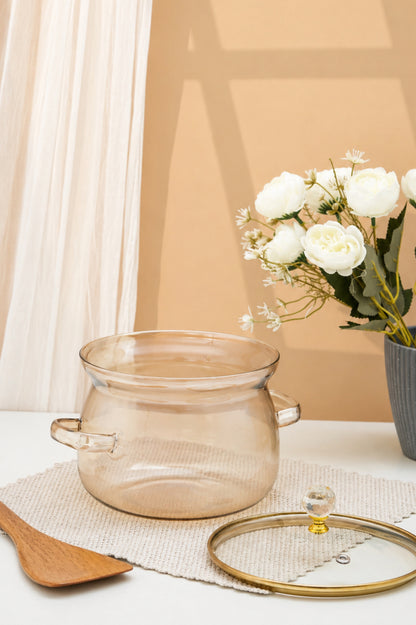 Ambero Borosilicate Glass Kadhai / Pot (2 Litre)