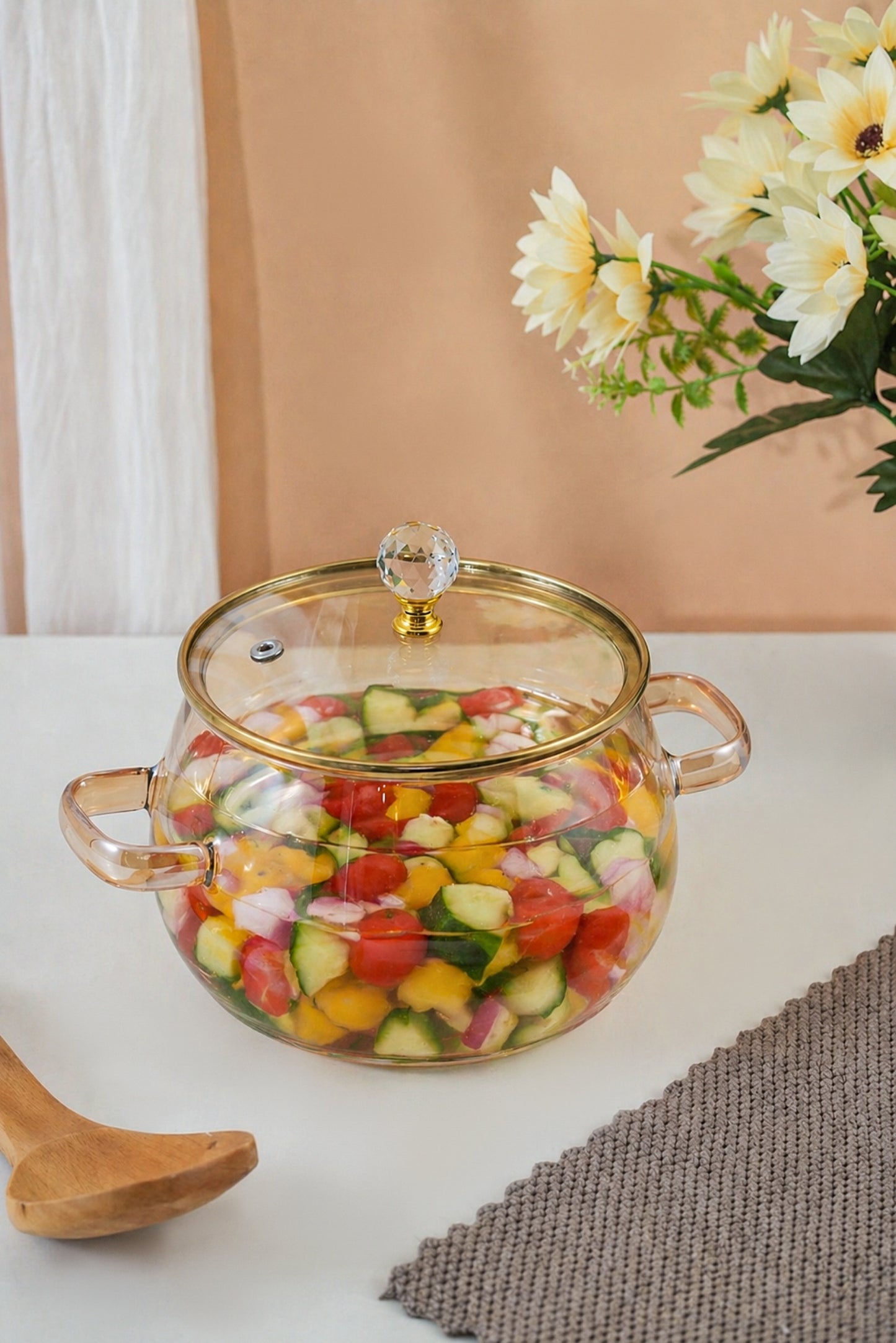 Amberana Borosilicate Glass Kadhai / Pot (2 Litre)