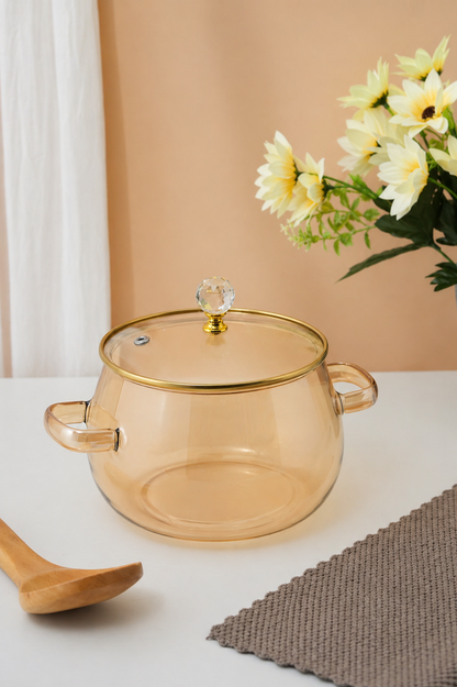 Amberana Borosilicate Glass Kadhai / Pot (2 Litre)