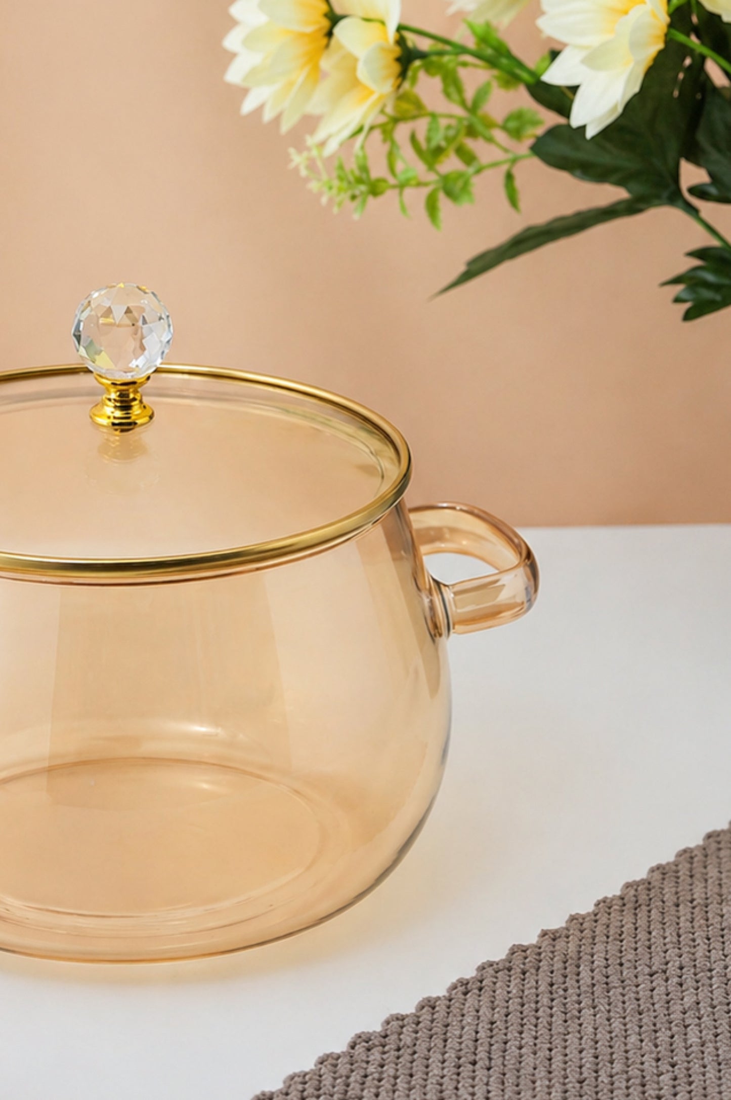 Amberana Borosilicate Glass Kadhai / Pot (2 Litre)