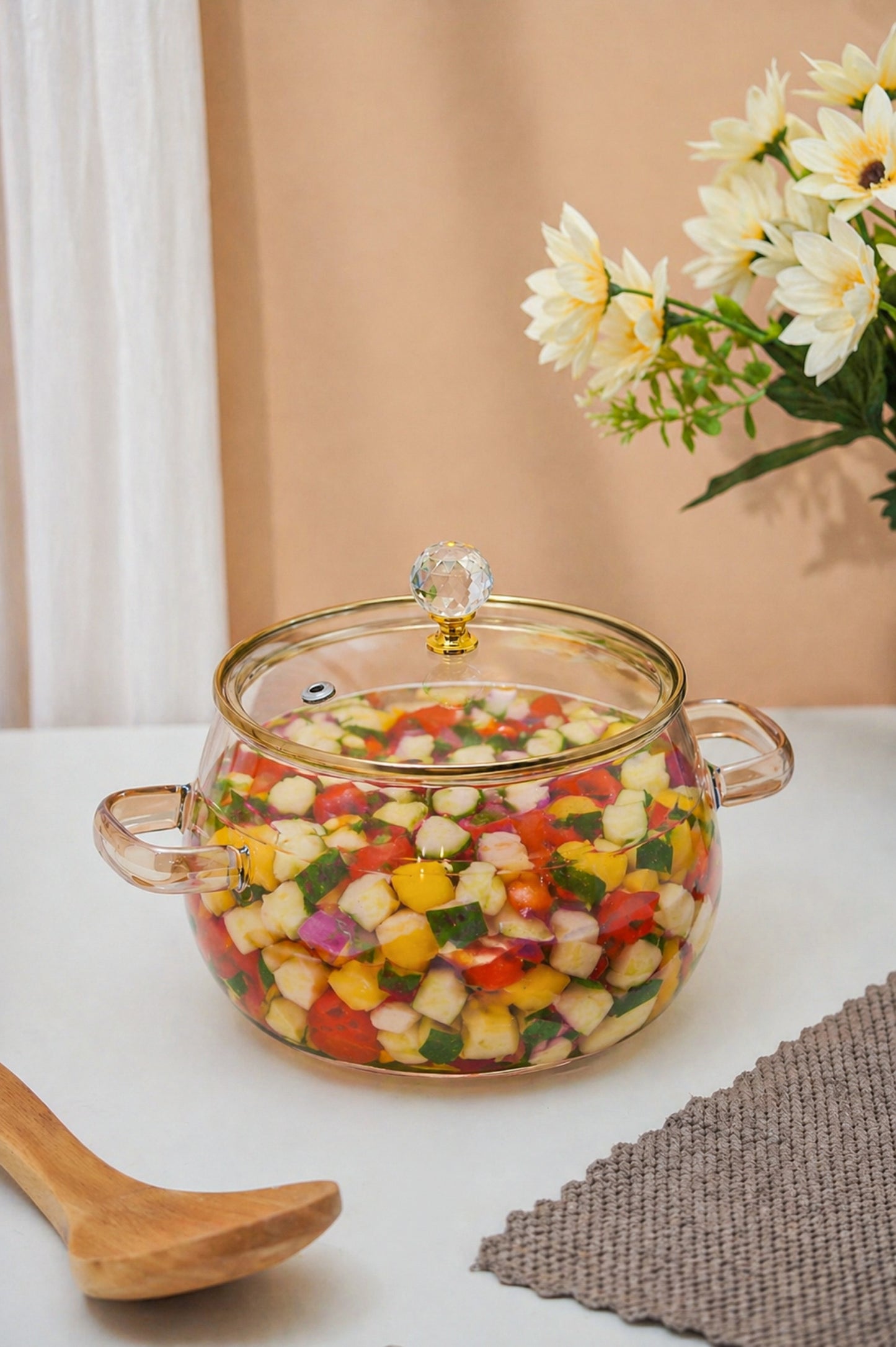 Amberana Borosilicate Glass Kadhai / Pot (2 Litre)