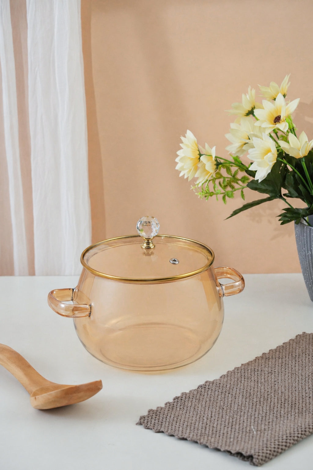 Amberana Borosilicate Glass Kadhai / Pot (2 Litre)