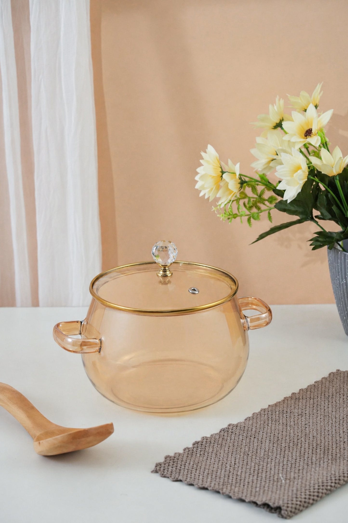 Amberana Borosilicate Glass Kadhai / Pot (2 Litre)