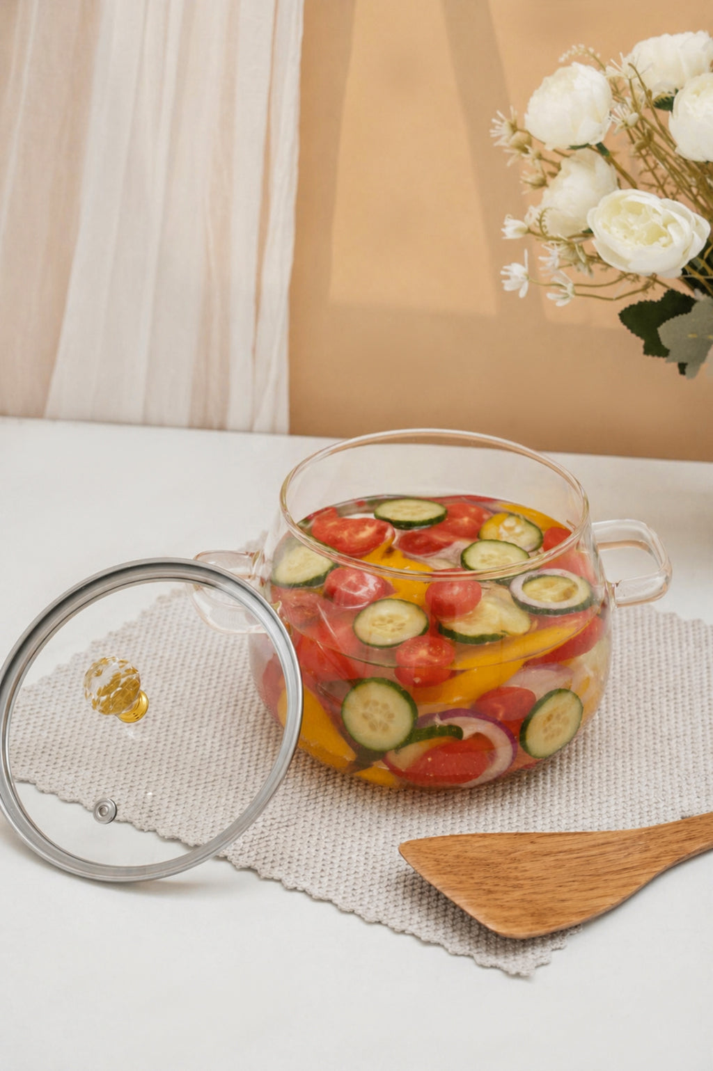 Clerio Borosilicate Glass Kadhai / Pot (2 Litre)