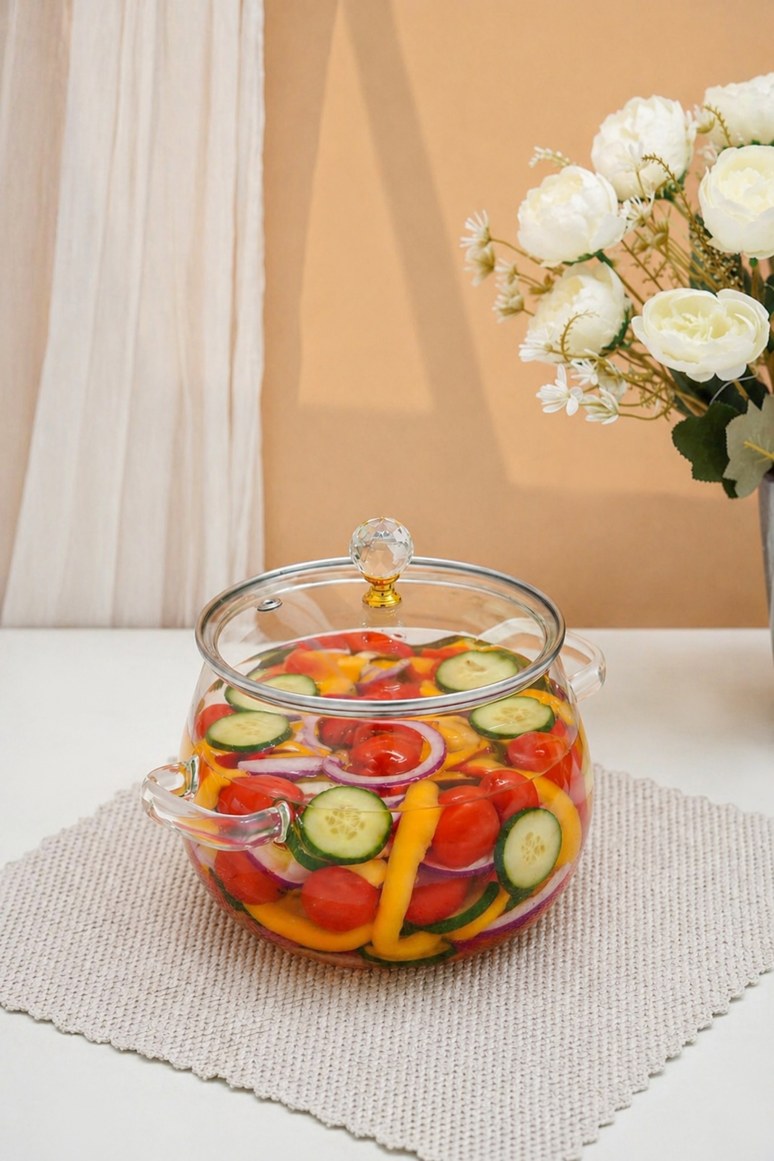 Clerio Borosilicate Glass Kadhai / Pot (2 Litre)