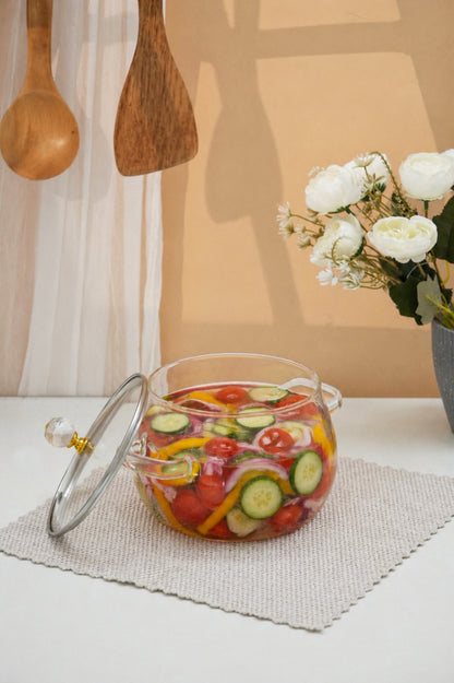 Clerio Borosilicate Glass Kadhai / Pot (2 Litre)