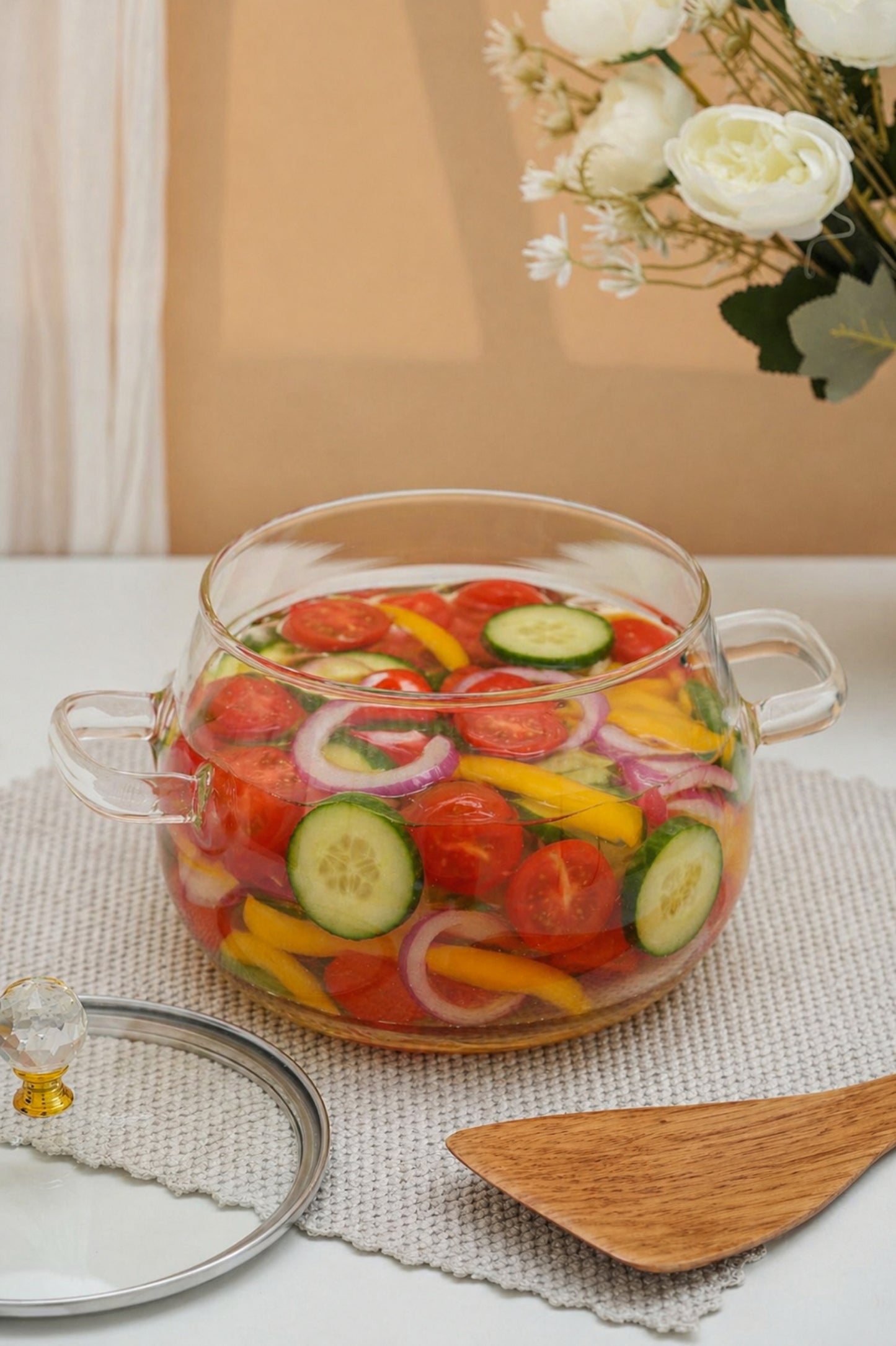 Clerio Borosilicate Glass Kadhai / Pot (2 Litre)