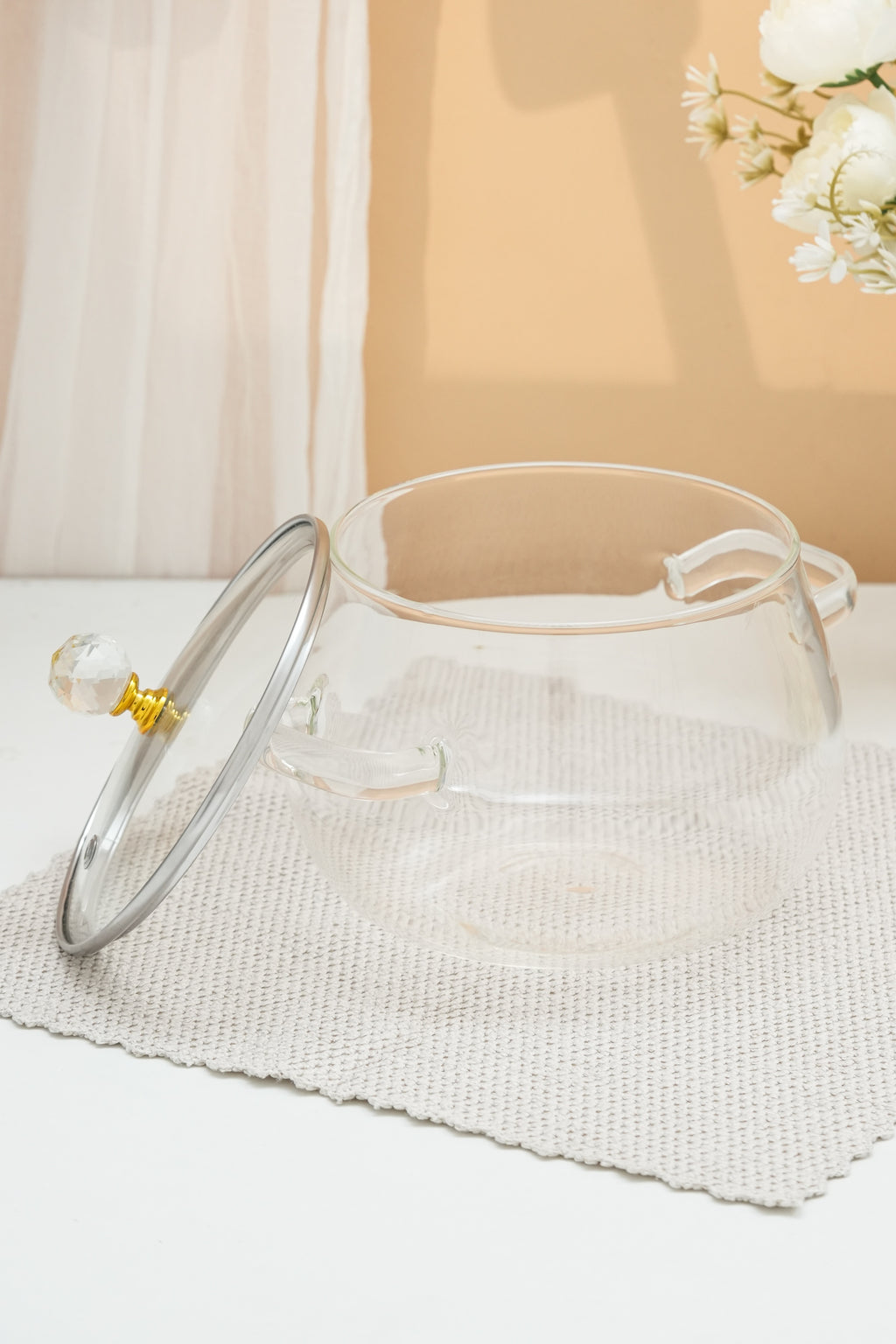 Clerio Borosilicate Glass Kadhai / Pot (2 Litre)