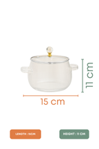 Elio Borosilicate Glass Kadhai / Pot (2 Litre)