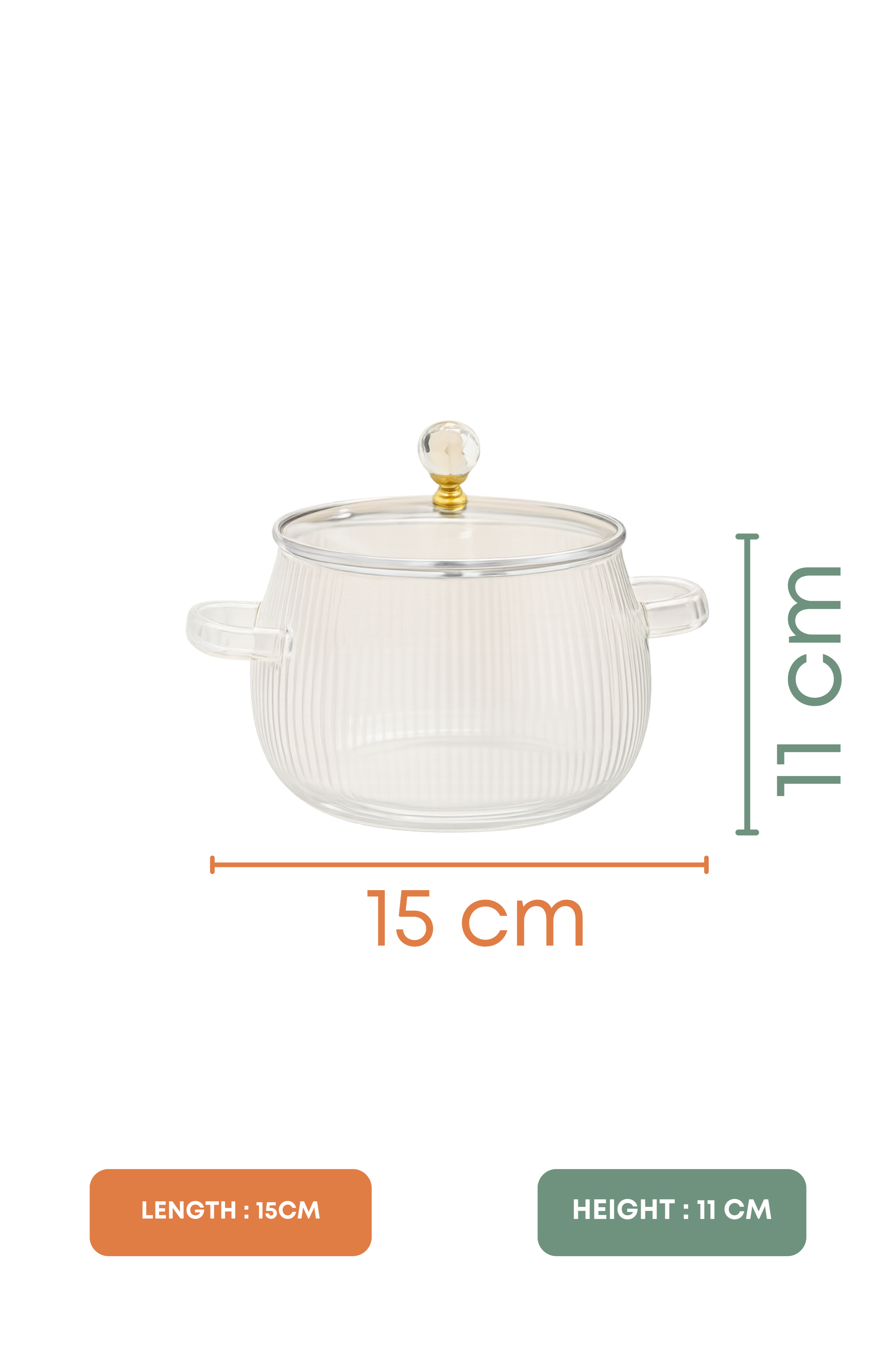 Elio Borosilicate Glass Kadhai / Pot (2 Litre)