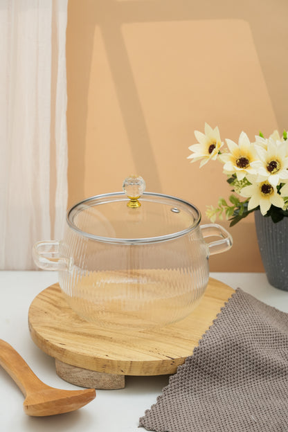 Elio Borosilicate Glass Kadhai / Pot (2 Litre)