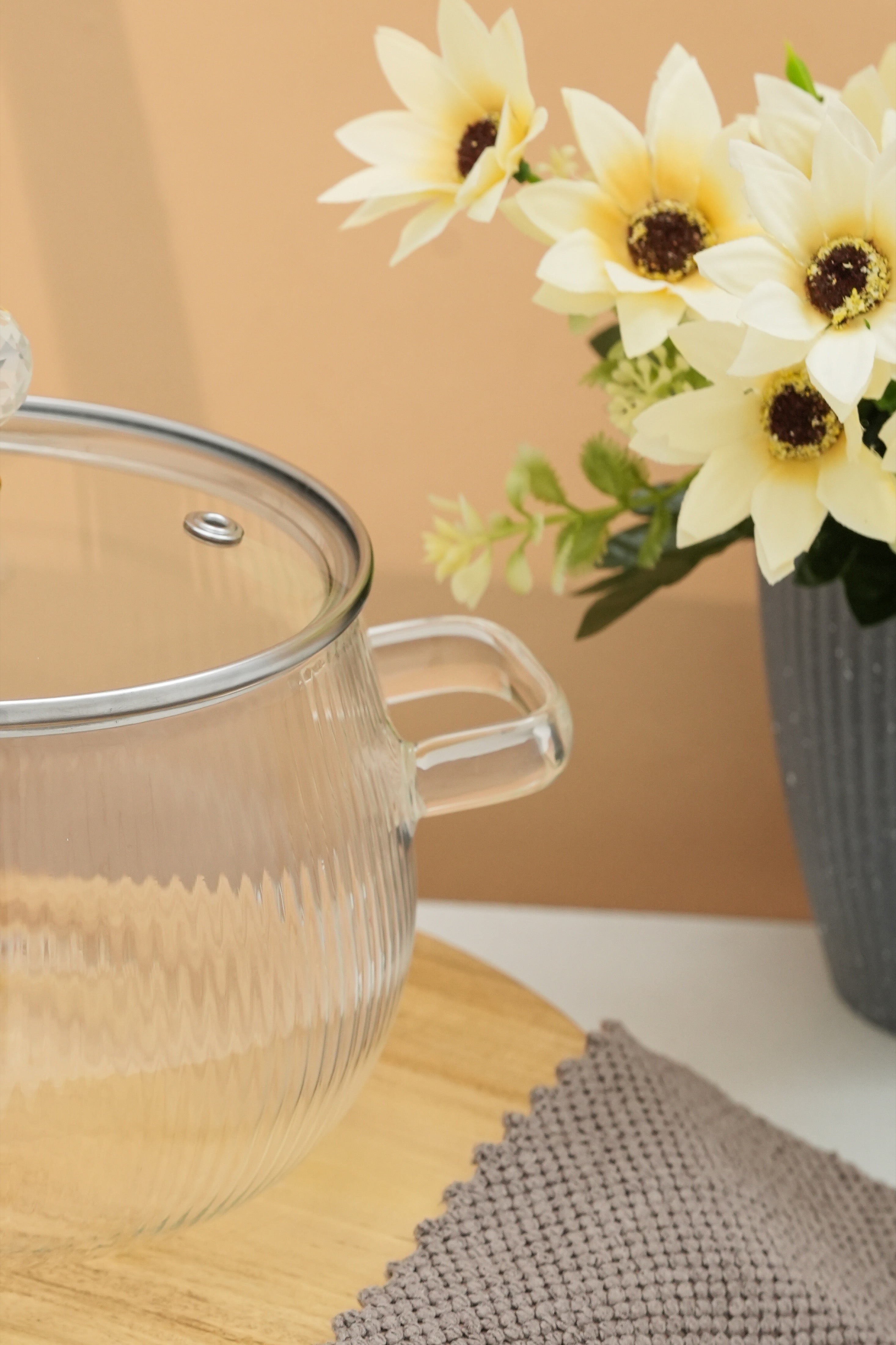 Elio Borosilicate Glass Kadhai / Pot (2 Litre)