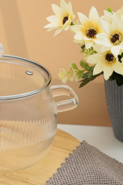 Elio Borosilicate Glass Kadhai / Pot (2 Litre)