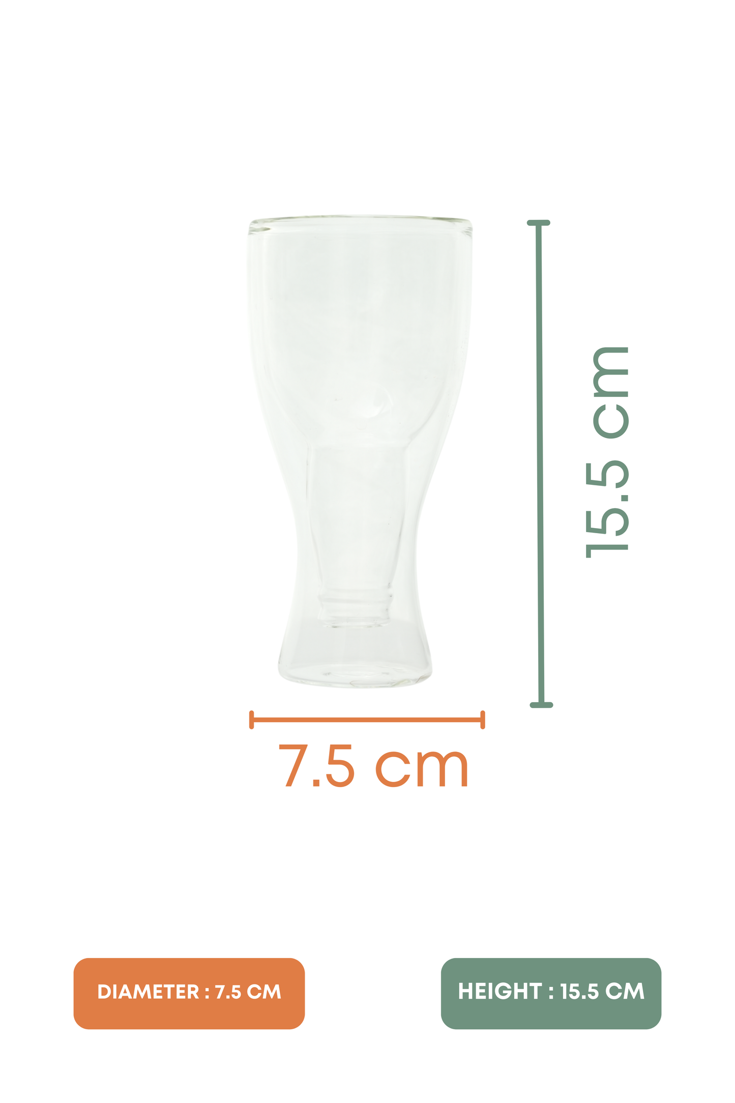Golden Draft Double Wall Beer Glass Set of 2 (265ml)