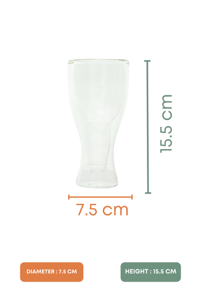 Golden Draft Double Wall Beer Glass Set of 2 (265ml)