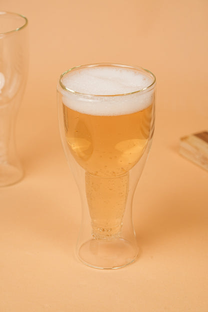 Golden Draft Double Wall Beer Glass Set of 2 (265ml)