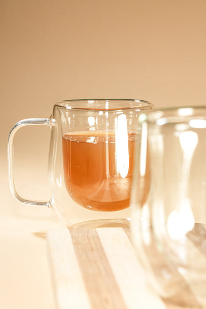 Duo Brew Double Wall Glass Mug Set of 2 (240ml)