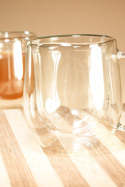 Duo Brew Double Wall Glass Mug Set of 2 (240ml)
