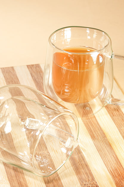 Duo Brew Double Wall Glass Mug Set of 2 (240ml)