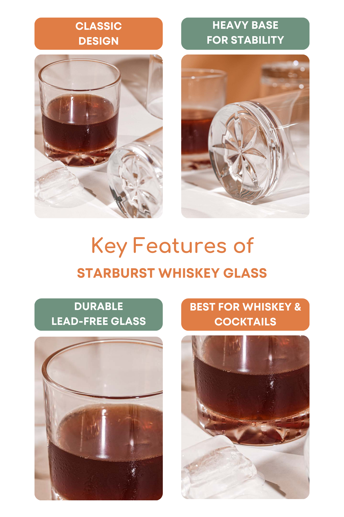 Starburst Whiskey Glass Set of 6 (450ml)