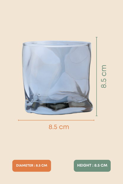 Sculpted Smoke Wave Whiskey Glass Set of 6 (300ml)