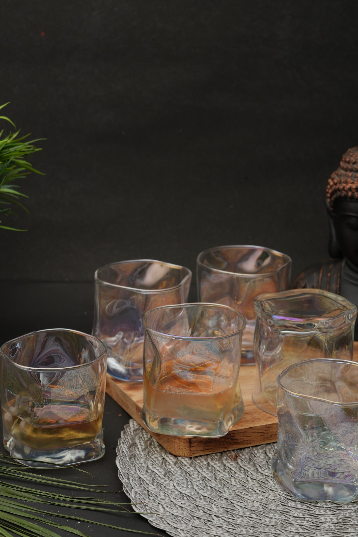 Sculpted Wave Whiskey Glass Set of 6 (280ml)